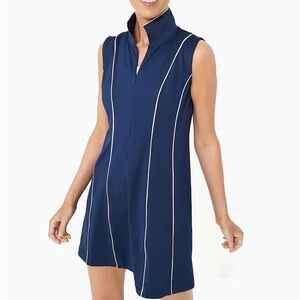 Tuckernuck Navy Sleeveless Mini Dress with White Piping